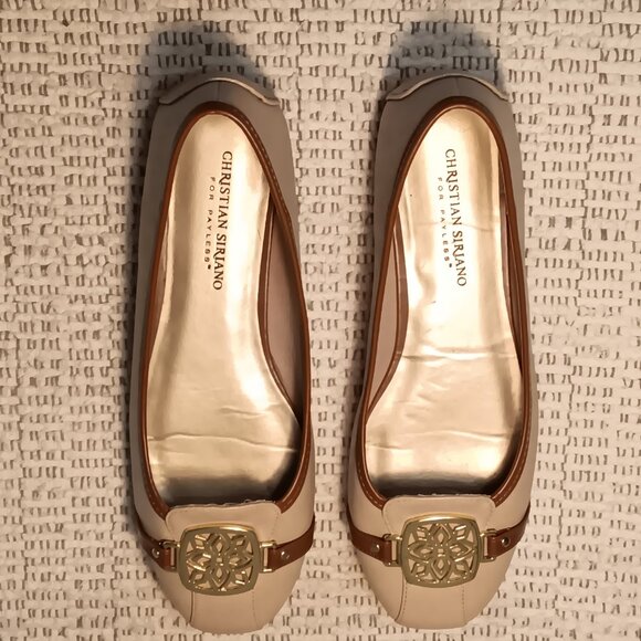 Christian Siriano Payless women's medallion & faux leather ballet flats sz 9 - Picture 3 of 13